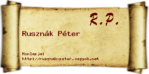 Rusznák Péter névjegykártya
