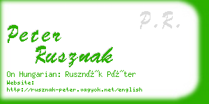 peter rusznak business card